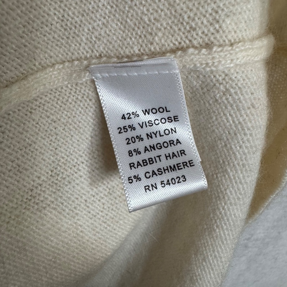 NWT Y2K Banana Republic Cream Babydoll Sweater Size L‎ Bell Sleeve Wool Cashmere - Picture 13 of 16